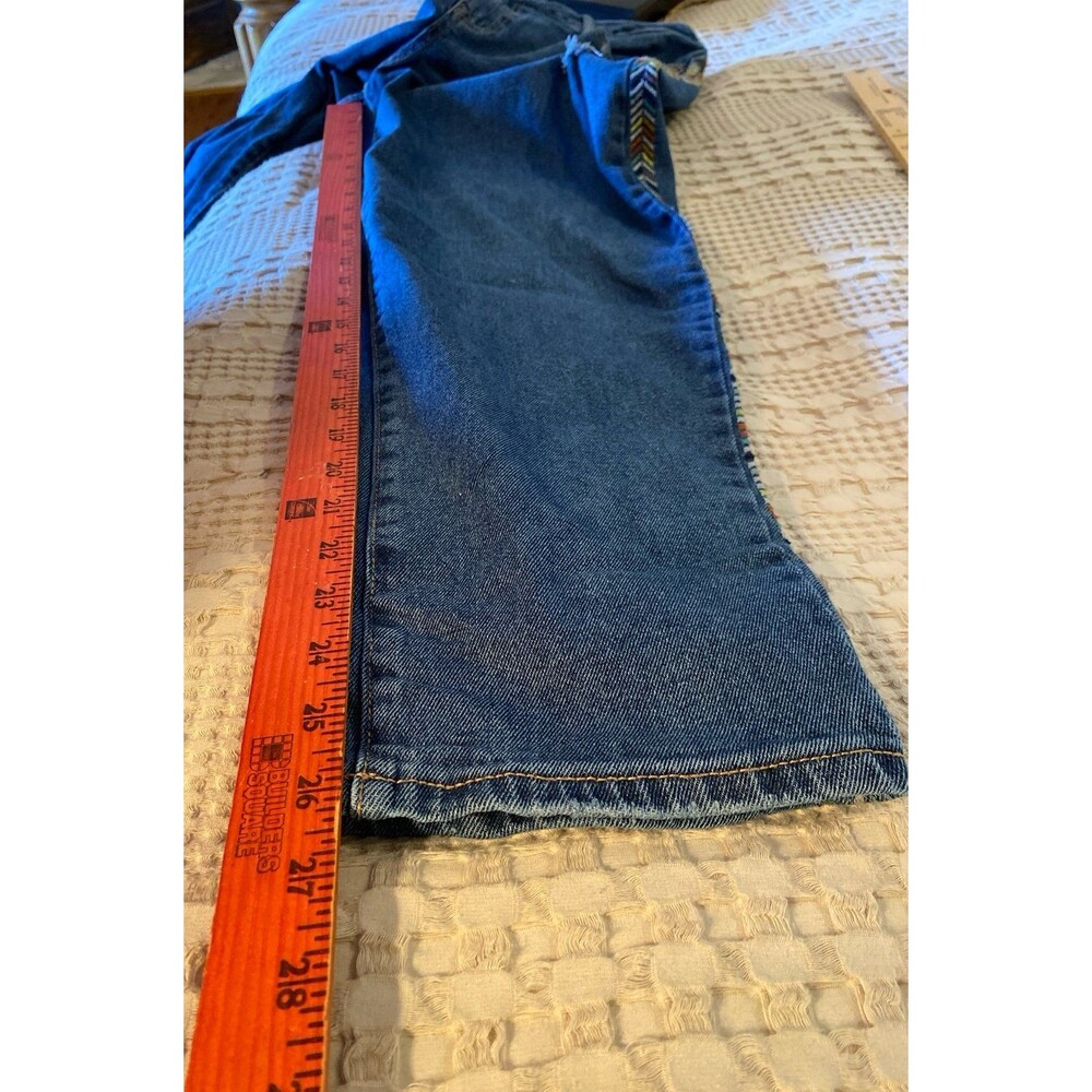 Knox Rose Denim Distressed Jeans Size 12 Cropped Stylish Stitching Down Legs - Picture 12 of 12